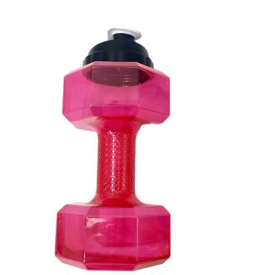 China New Durable Plastic Dumbbell Water Sports Bottle Outdoor Gym Water Cup Custom Logo for sale