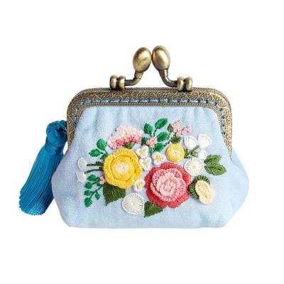 China Handmade Lady Diy Coin Purse Cloth Su Embroidery Material Change for sale