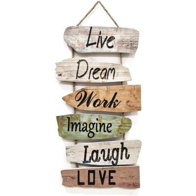 China Minimalist Little Things In Life Home Wooden Plank Wall Hanging Wall Decor Sign for sale