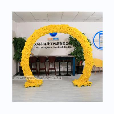 China LFB943 Factory Direct Elegant Tour Shape Wedding Flower Arch Silk Rose Flower Metal Arch for sale