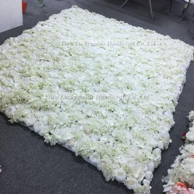 China Rose Hydrangea Flower LFB311 Silk Fabric Back Roll Up Handmade Artificial Wall Wedding Backdrop Flower Decoration Hydrangeas Flower White Pink for sale