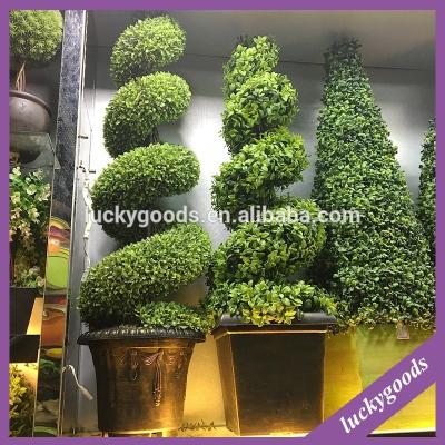 China PJ498 New Arrival 1.1m Plastic Green Spiral Plant With Pot Wholesale for sale