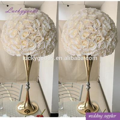 China personalized handmade 60cm champagne color flower ball centerpiece for wedding table decoration LFB405 for sale