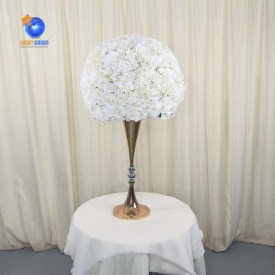 China Silk peony rose flower ball lfb405-white 70cm large customize artificial round wedding rose flower balls for wedding table decoration for sale