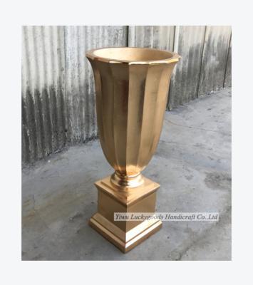 China LG20180830-13 Gold Flower Vase Gold Metal Flower Stand Gold Flower Pot For Wedding Table Centerpiece for sale