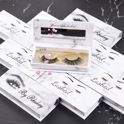 China Reused Custom Different Luxury Materials Logo Print Black Paper Square Eyelashes Packaging Box for sale