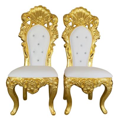 China Wholesale EUROPEAN Wholesale High Back Groom and Bride Wedding Event Royal Queen Gold Throne Chair for sale