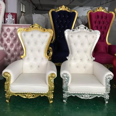 China Gold Back Solid Wood King Kids Throne Chair Party Kids Wedding Royal Luxury Event High Top for sale