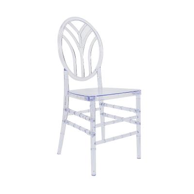 China NEW Hotel EUROPEAN Outdoor Banquet Event Stackable Crystal Chiavari Plastic White Transparent Acrylic Wedding Chair for sale