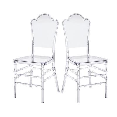 China EUROPEAN Wholesale Stacking Chiavari Ghost Crystal Clear Transparent Wedding Plastic Chairs Acrylic Chair for sale