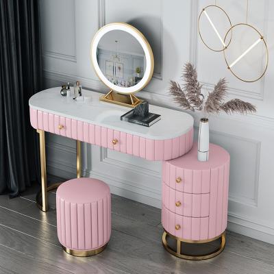 China (Others)Adjustable European Modern Bedroom Dresser Furniture With Drawer Vanity Makeup Dressing Table Set With Mirror for sale