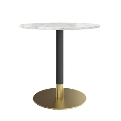 China Nordic Adjustable Stainless Steel Base Gold Round Shape Restaurant Cafe Stone Marble Top Dining Table (The Other) for sale