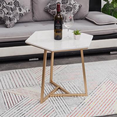 China EUROPEAN Nordic Small Corner Iron Side Tables For Living Room Modern Marble Top Luxury Coffee Tables for sale