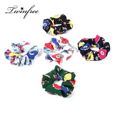 China Fashion ready to ship Cheapest price factory wholesale chiffon hair ties for women girl cartoon eyes accessories elastic hair scrunchies for sale