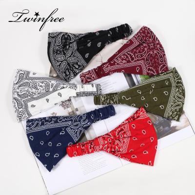 China New Bandana Headband For Women 2021 New Bandana Headband For Women Free Sample Cashew Hair Bands Adjustable Girls Hair Accessories for sale