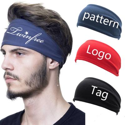 China Fashion Logo Sports Fitness Running Headbands Custom Made For Men Women Yoga Elastic Basketball Football Outdoor Cycling Headbands Unisex for sale