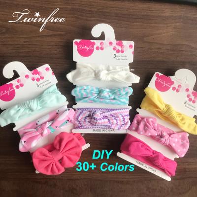 China 3pcs/set Fashion Organic Cotton Elastic Bow Baby Headband For Girls Kids Gift Rabbit Ears Soft High Quality Headbands For Babies for sale