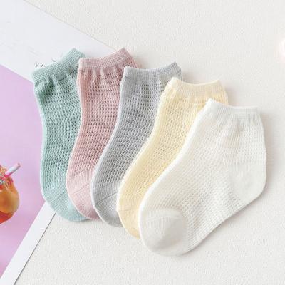 China New Breathable 5pair/set Cotton Socks For Newborn Boys Girls Kids Solid High Quality Blend Colors Custom Baby Socks for sale