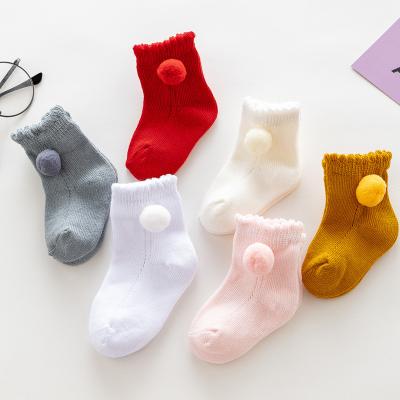 China 2021 New Amazon Breathable Hot Selling Custom Solid Baby Socks Fuzzy Cotton Cute Pink White Breathable Soft Gray Red Socks For Baby for sale