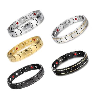 China New FASHIONABLE Wholesale Gold Plated Health Care Therapy Bracelets Health Energy Bracelet Magnetic Couples For Man Women for sale