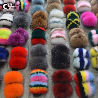 China 2021 Toddler fur fashion trend custom logo comfortable summer mommy and me slips fur slippers for kids smudge raccoon fur slippers for sale