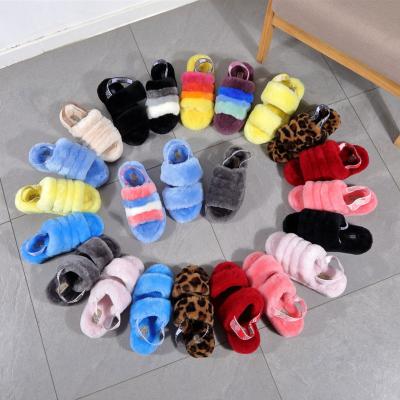 China Fashion Trend High Quality Women's Wool Slippers Winter Slippers Slippers Designer Fur Slides Uggling Slippers for sale