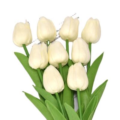 China Home Room Garden Decor Silk Flower Fast Delivery Wedding Real Touch Tulips Flower Bouquet Flower for sale