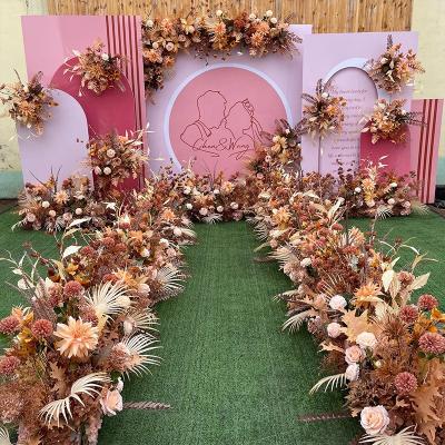 China Wedding Centerpieces Amazon Hot Selling 2023 Wedding Flower Rows Wedding Decor Artificial Flowers Decoration Flowers for sale