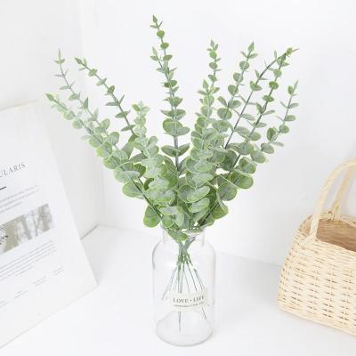 China 24pcs Plastics Eucalyptus Stems Decor Artificial Eucalyptus Leaves Faux Greenery Branches For Wedding Centerpiece Flower for sale