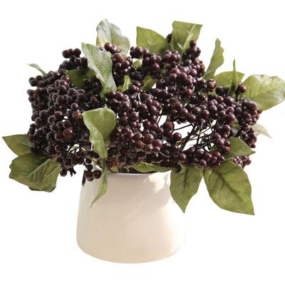 China Foam 22CM Short Plants Bean Branch Artificial Fruits Christmas Berry Single Plants Foam Flower Wedding Garden Office Decor for sale