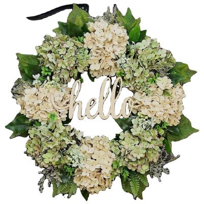 China Background silk plastic layout wall decoration main entrance courtyard decoration door garland festival PE artificial hydrangea for sale