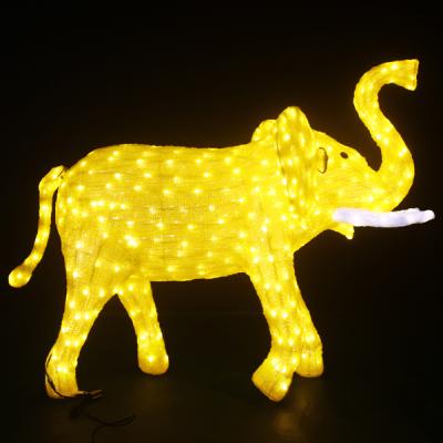 China Christmas Letters Lights Desgin LED Christmas Street Pattern Light 1*1.4m Yellow Elephant 3D Carve Decorative Lamp Diwali Lights for sale