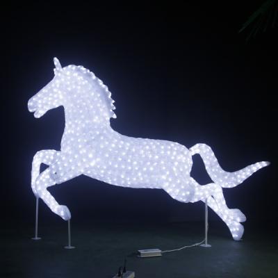 China Christmas Letters Light Desgin 1.8*2m Large Running Led Horse 3D Christmas Decoration Led Pattern Lights For Street for sale