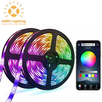 China Waterproof Dropshipping 16.4ft RGB LANDSCAPE Smart Aluminum Profile With Strip Digital TV Remote Light Car Led Strips Lights Kit for sale