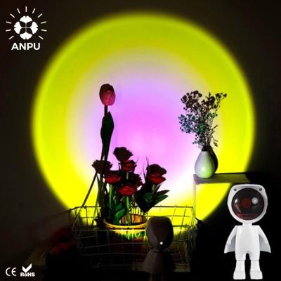 China Modern ANPU Sunset Projector Lamp Led Projection Light USB Atmosphere Led Light Home Background Mini Robot Desk Night Cafe Lamp for sale