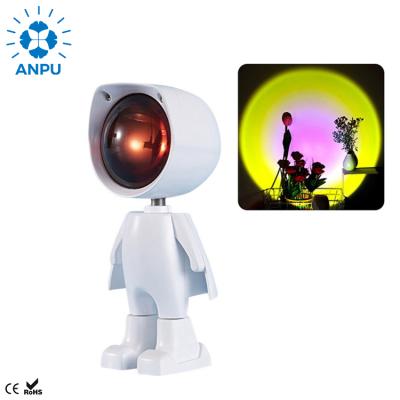 China ANPU Robot Sunset Lamp Projector Rainbow Modern Atmosphere Led Night Light For Home Bedroom USB Lamp Living Room Wall Fill Decor for sale