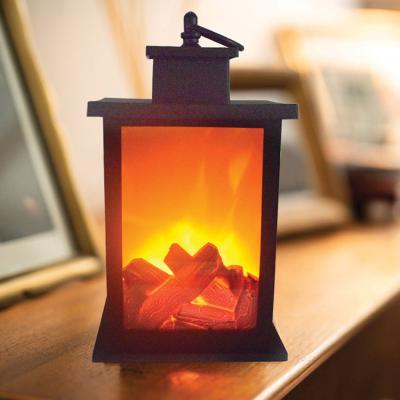 China Dropshipping 2020 Modern Halloween Simulation Flame Lamp Bar Hot Sale Store Decoration Ornaments Medium Square Portable Kerosene Lamp for sale