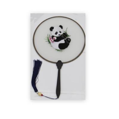 China Chinese intangible Shuxiu-Fan-panda fan-giant Shu Embroidery double-sided embroidery cultural heritage for sale