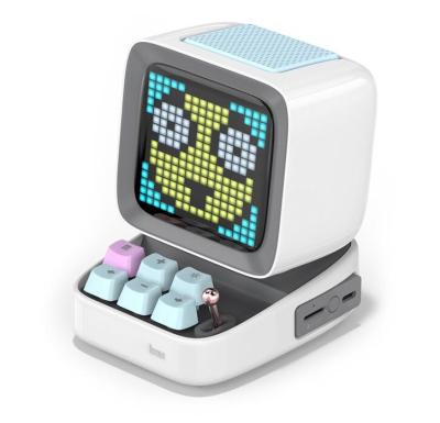 China EZCast Mini Speaker FM TF Pixel Art Cute Wireless Alarm Clock Classic Design Speaker for sale