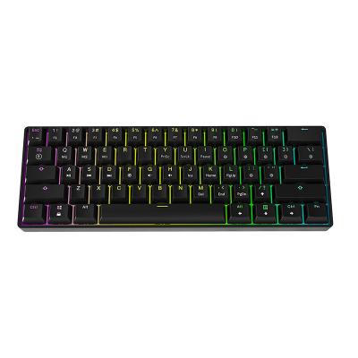 China 61 Key Wired RGB Keyboard Portable Gaming Optical Tensile Mechanical Keyboard For PC Laptop GK61S for sale