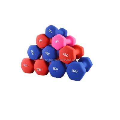 China Wholesale Colored Cheap Hex or Round Neoprene Ladies Dumbbell for sale