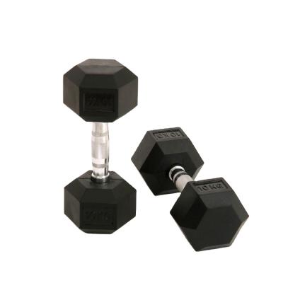 China Durable Hex Rubber Coated Pounds Dumbbell for sale