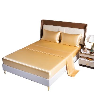 China Modern professional sourcing sales accept custom made gold imitated sheet and silk fabric pillowcase sets for sale