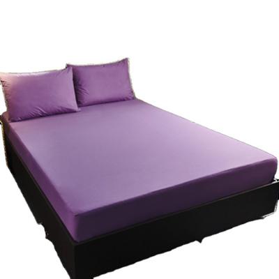 China Plain Factory Direct Sale Accept Custom Purple Fitted Sheet Sanding Waterproof Fitted Sheet for sale