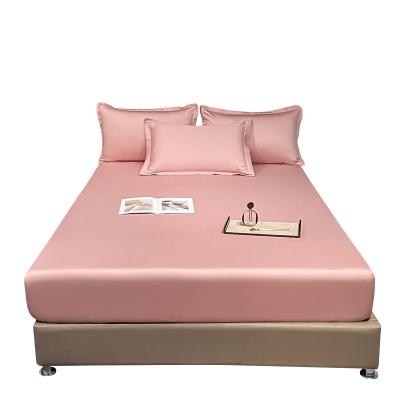 China Single Discount Price Customized 100 Long-Staples Pink Cotton Fitted Sheet for sale