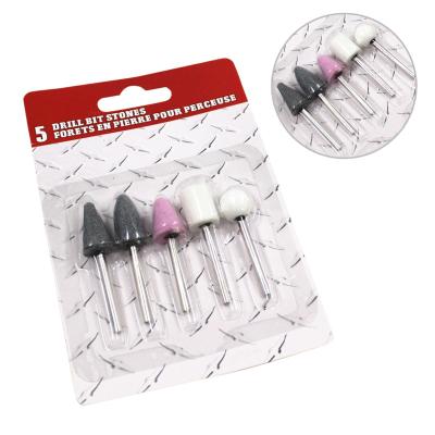 China 5PCS Mount Point Grinding Head Set for 6mm Drill Metal Hardware Polishing Tools for sale