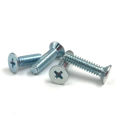 China DIN965 Galvanized Flat Carbon Steel Cross Recessed Countersunk Head Machine Screws for sale