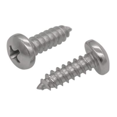 China Pan Stainless Steel 304/316 Cross DIN7981 Recessed Pan Head Tapping Screws for sale