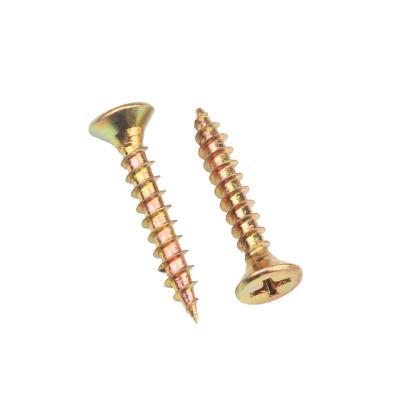 China Flat Galvanized Carbon Steel Cross Recessed DIN7982 Head Countersunk Tapping Screws for sale