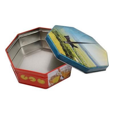 China Recycled Materials Accept OEM ODM Food Candy Cake Large Metal Custom Personalized Cookie Tins With Lid for sale